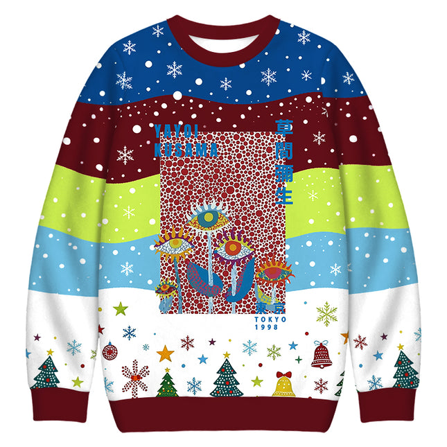 Uglysweatershops Dotted Eyes Christmas Ugly Sweatshirt