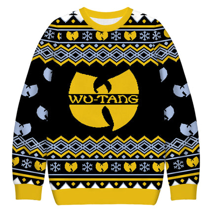 Uglysweatershops Snowflakes Yellow Black Christmas Ugly Sweatshirt