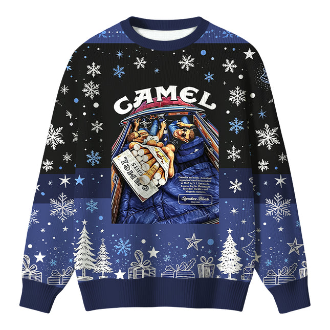 Uglysweatershops Cigarettes Blend Vintage Christmas Ugly Sweater