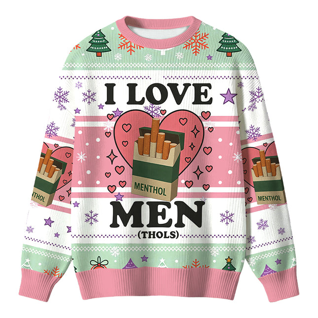 Uglysweatershops I Love Men Christmas Ugly Sweater