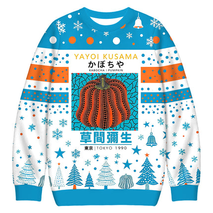 Uglysweatershops Orange Red Pumpkin Christmas Ugly Sweatshirt