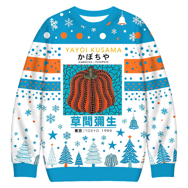 Uglysweatershops Orange Red Pumpkin Christmas Ugly Sweatshirt
