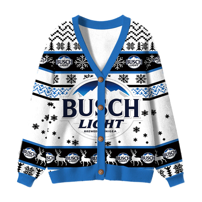 Uglysweatershops Busch Vintage Ugly Cardigan Sweater