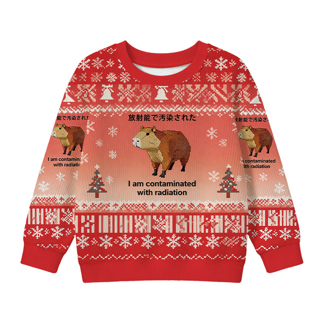 Uglysweatershops Capybara Contaminated By Radiation Kids Ugly Sweater