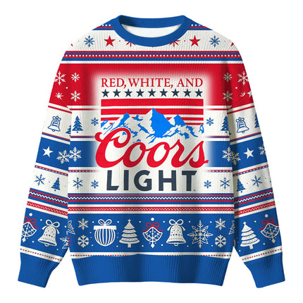 Uglysweatershops Red White Mountain Christmas Ugly Sweater