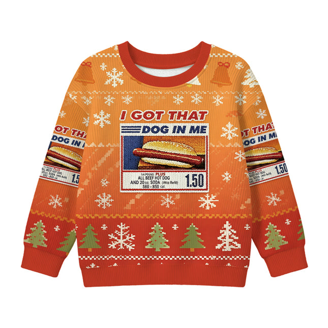 Uglysweatershops I Got That Dog In Me Kids Ugly Sweater