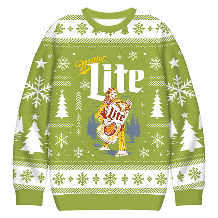 Uglysweatershops Bigfoot Wild Forest Christmas Ugly Sweatshirt