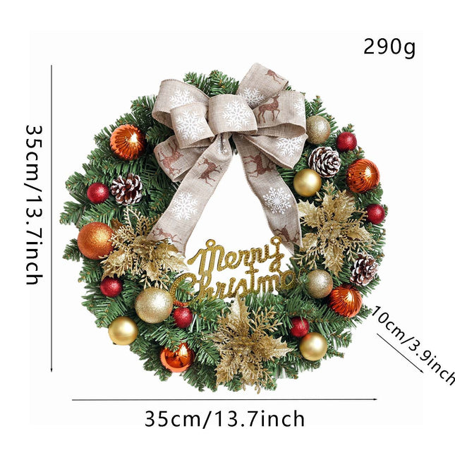 Uglysweatershops Christmas Snowflake Linen Knot Wreath