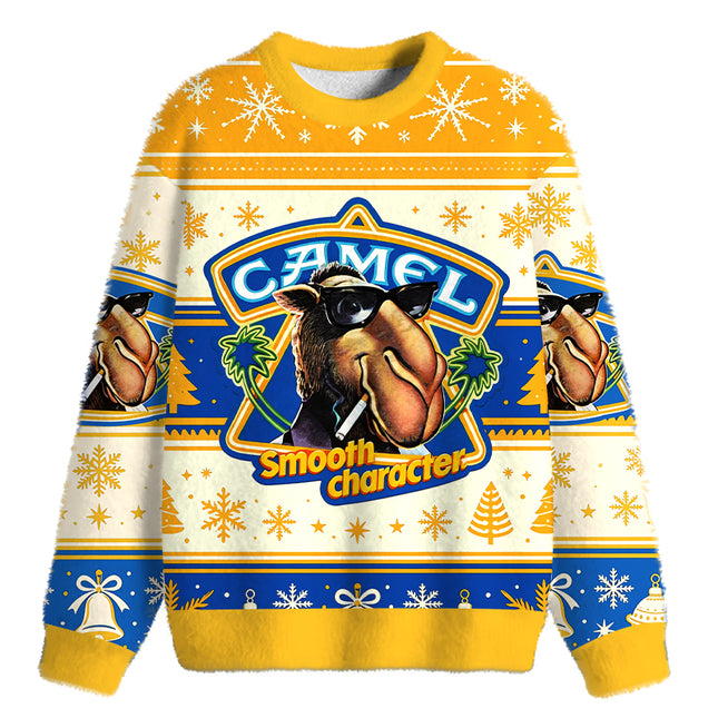 Uglysweatershops Vintage Pocket Fuzzy Christmas Ugly Sweatshirt