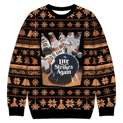 Uglysweatershops Brew Strikes Again Bowling Christmas Ugly Sweatshirt