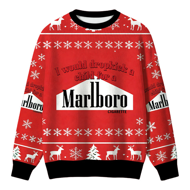 Uglysweatershops I Would Dropkcik A Child Red Christmas Ugly Sweater