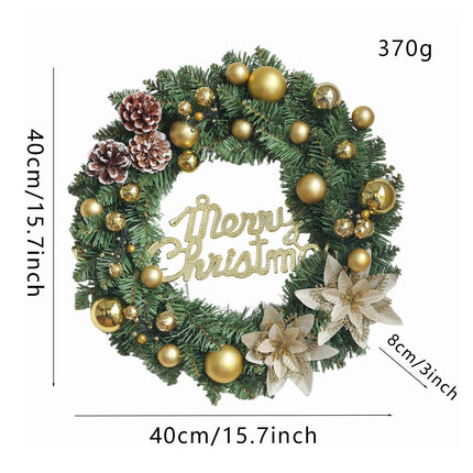 Uglysweatershops Christmas Golden Pine Cone Wreath