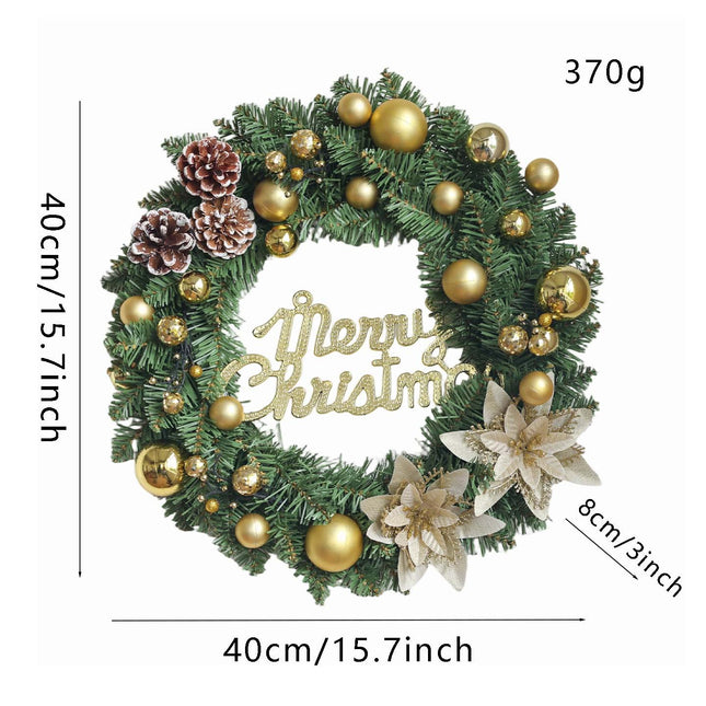 Uglysweatershops Christmas Golden Pine Cone Wreath