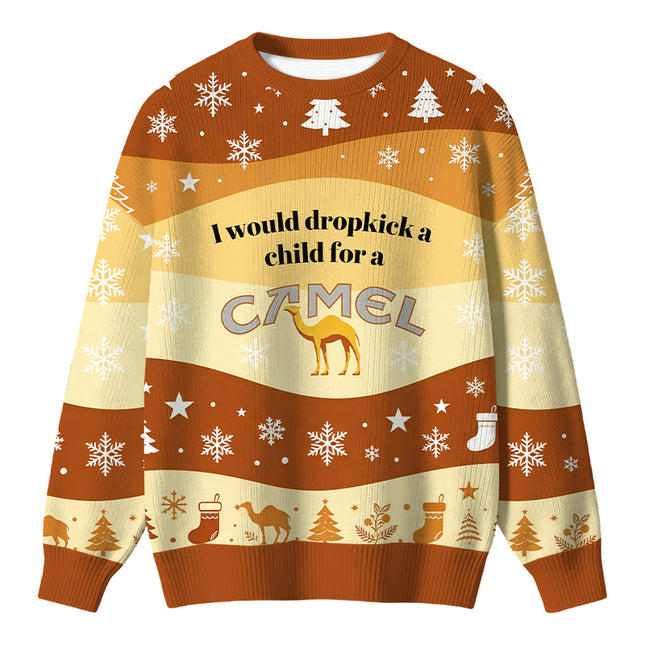 Uglysweatershops I Would Dropkick a Child Yellow Christmas Ugly Sweater