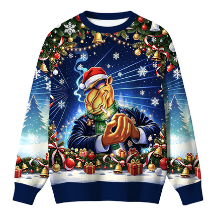 Uglysweatershops Classic Cigarettes Christmas Ugly Sweater