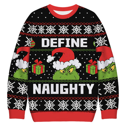 Uglysweatershops Define Naughty Christmas Ugly Sweatshirt