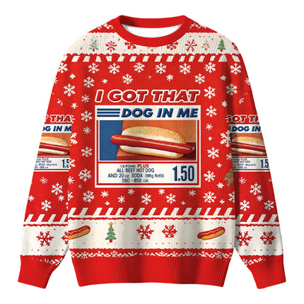 Uglysweatershops I Got That Dog In Me Red Christmas Ugly Sweater