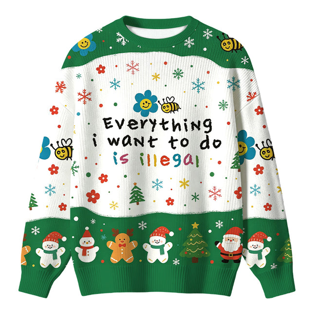 Uglysweatershops Everything is illegal Christmas Ugly Sweater