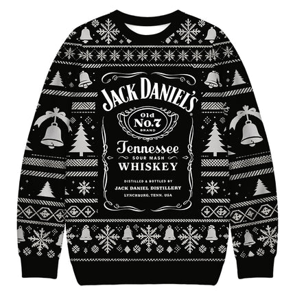 Uglysweatershops Vintage Distillery Label Aesthetic Christmas Ugly Sweatshirt