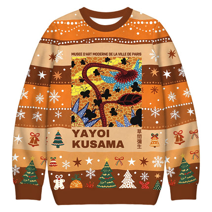 Uglysweatershops Dotted Art Flower Christmas Ugly Sweatshirt
