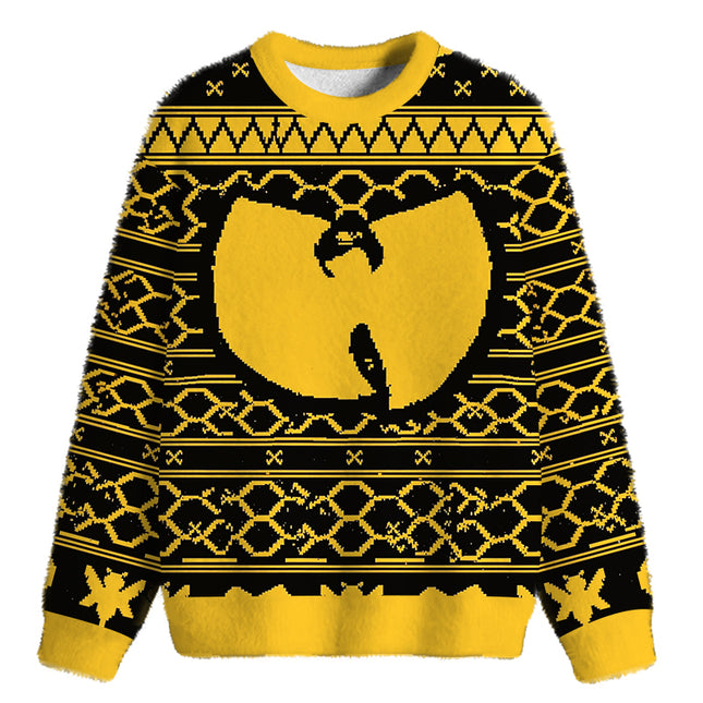 Uglysweatershops Killer Bees Fuzzy Christmas Ugly Sweatshirt