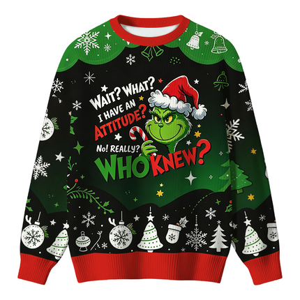 Uglysweatershops Wait What I Have An Attitude Christmas Ugly Sweater