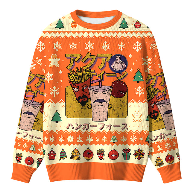 Uglysweatershops Hunger Force Japanese Retro Christmas Ugly Sweater