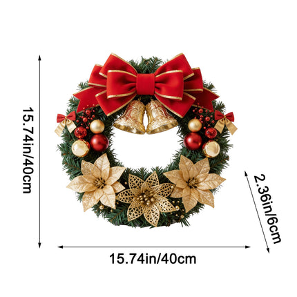 Uglysweatershops Christmas Three Golden Flowers Wreath