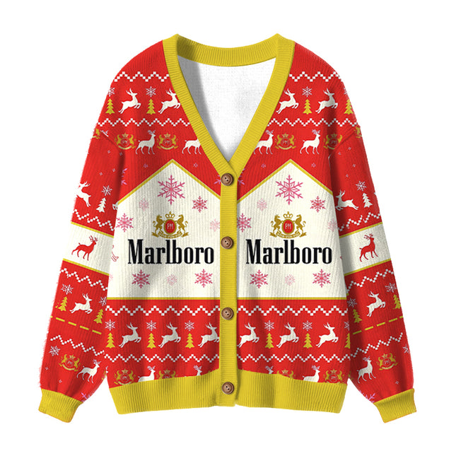 Uglysweatershops Vintage Cig Ugly Cardigan Sweater