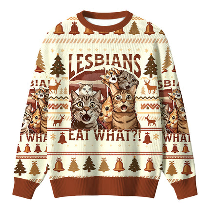 Uglysweatershops Lesbians Eat What Funny Christmas Ugly Sweater