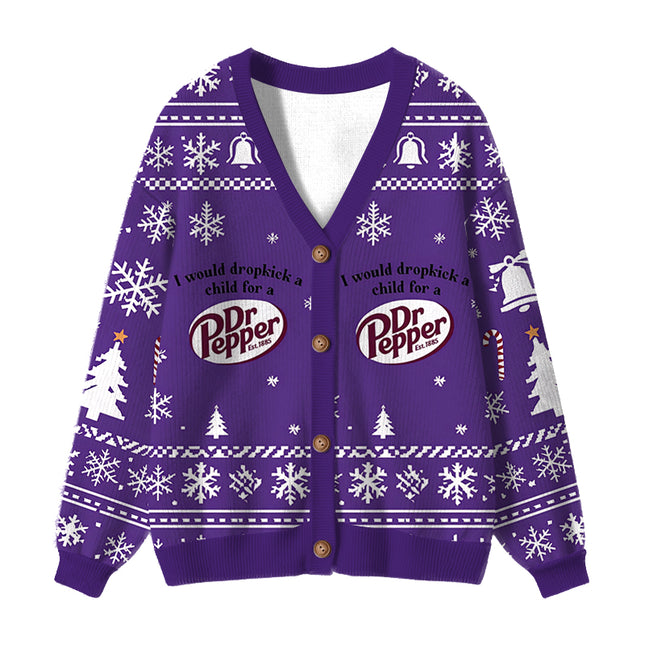 Uglysweatershops I Would Dropkick A Child Ugly Cardigan Sweater