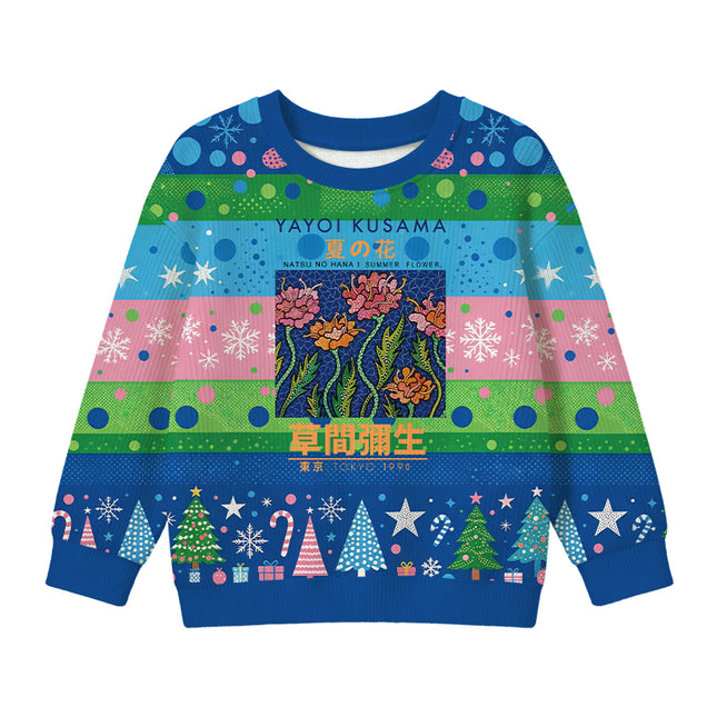Uglysweatershops Summer Flowers Vintage Kids Ugly Sweater