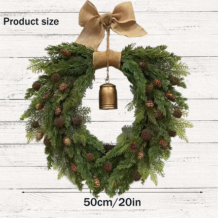 Uglysweatershops Christmas Pine Cone Bell Wreath
