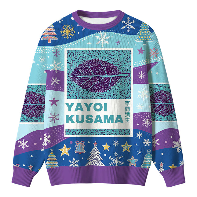 Uglysweatershops Purple Leafe Christmas Ugly Sweater