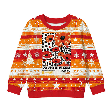 Uglysweatershops Art Flower Vintage Kids Ugly Sweater