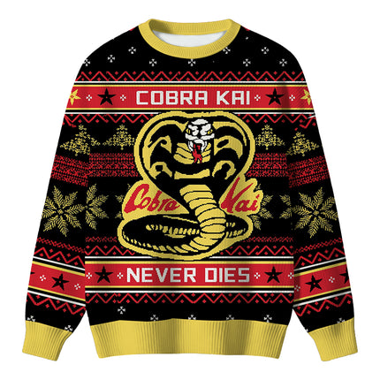 Uglysweatershops Retro Snake Christmas Ugly Sweater