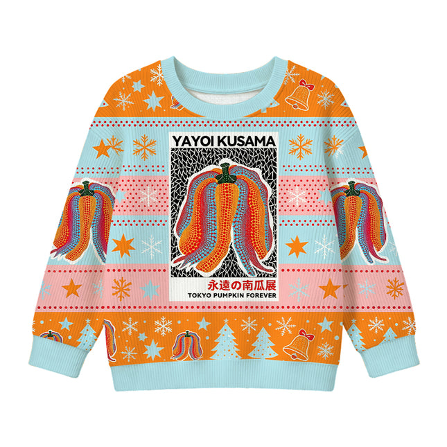 Uglysweatershops TOKYO PUMPKIN FOREVER Kids Ugly Sweater