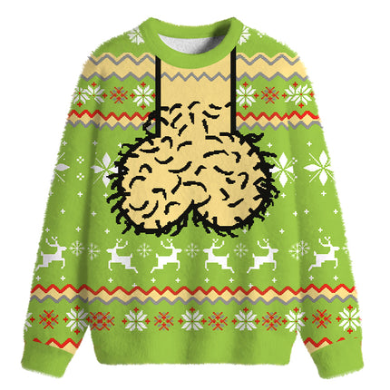 Uglysweatershops Dicky Meme Fuzzy Christmas Ugly Sweatshirt