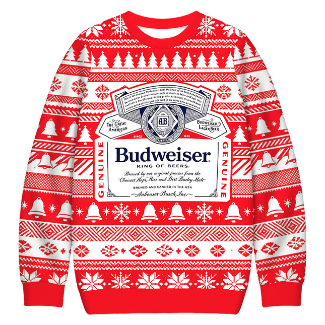 Uglysweatershops Retro Ornate Beer Christmas Ugly Sweatshirt