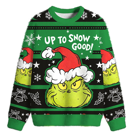 Uglysweatershops Up To Snow Good Fuzzy Christmas Ugly Sweatshirt