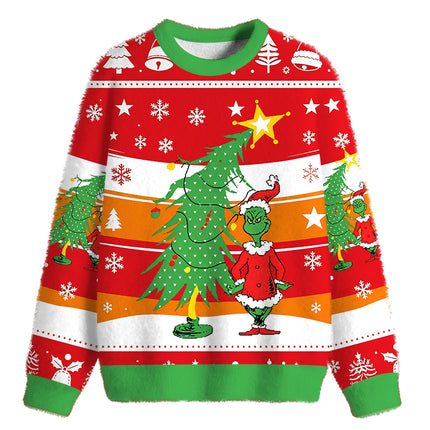 Uglysweatershops As Santa Fuzzy Christmas Ugly Sweatshirt