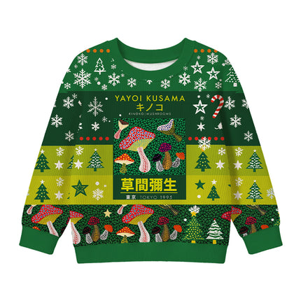 Uglysweatershops Art Spotted Mushroom Vintage Kids Ugly Sweater