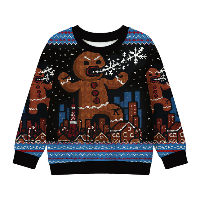 Uglysweatershops Gingerbread Monster Kids Ugly Sweater