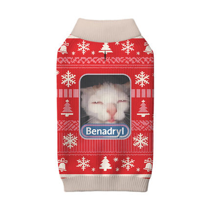 Uglysweatershops Red Psychedelic Cat Dog & Cat Pet Sweater