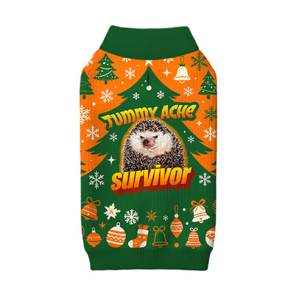 Uglysweatershops Tummy Ache Survivor Meme Dog & Cat Pet Sweater