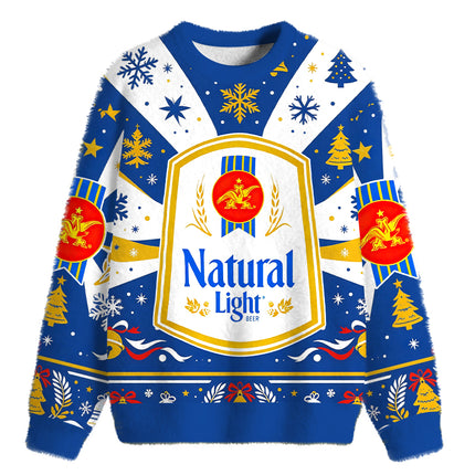 Uglysweatershops Vintage Light Fuzzy Christmas Ugly Sweatshirt