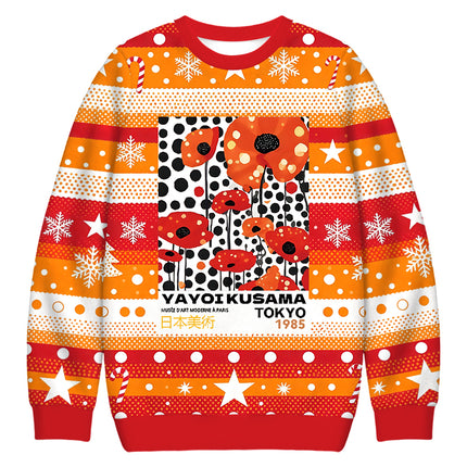Uglysweatershops Art Flower Vintage Christmas Ugly Sweatshirt