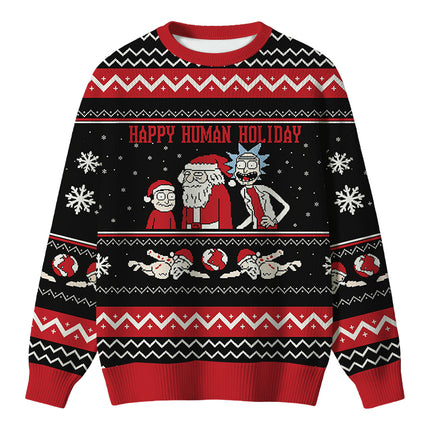 Uglysweatershops Happy Human Holiday Christmas Ugly Sweater