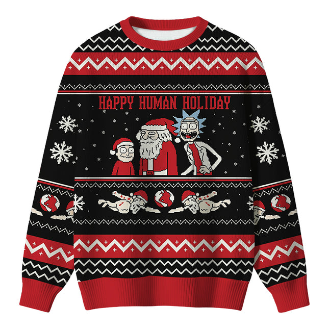 Uglysweatershops Happy Human Holiday Christmas Ugly Sweater