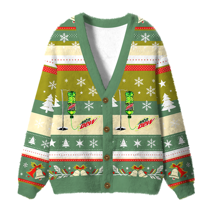 Uglysweatershops In case of accident Fuzzy Ugly Cardigan Sweatshirt